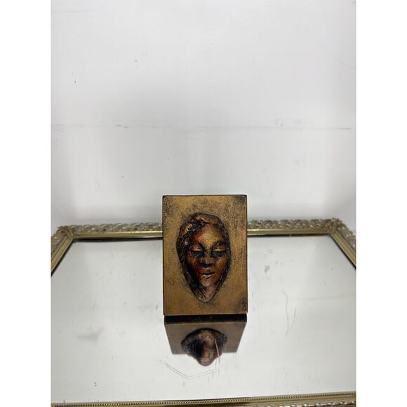 Unique Signed Bronze Plaque Sculpture with Face , Oditity - Picture 3 of 10
